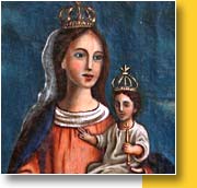 Mus&eacute;e de B&eacute;tharram - Peinture de Vierge &agrave; l'enfant - D&eacute;tail