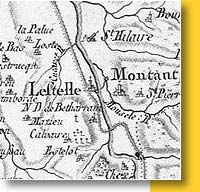 Lestelle B&eacute;tharram - Carte de Cassini 