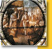 Vitraux de B&eacute;tharram - L&eacute;onard de Trappes, archev&ecirc;que d'Auch vient, en 1616, visiter la Chapelle de N otre Dame