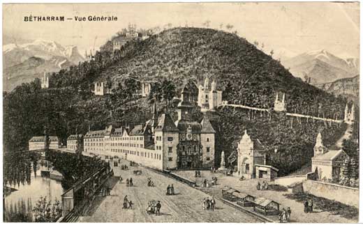 Lestelle B&eacute;tharram - Vue G&eacute;n&eacute;rale des Sanctuaires - Gravure