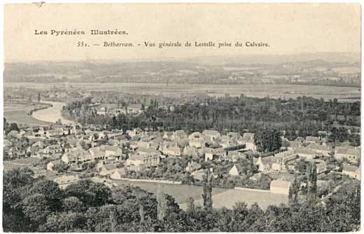 Lestelle Betharram - Cartes postales anciennes - Le village - Vue g&eacute;n&eacute;rale de Lestelle prise du Calvaire
