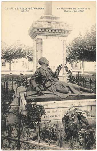Lestelle Betharram - Cartes postales anciennes - Le village - Le Monument aux Morts de la Guerre 1914-1918